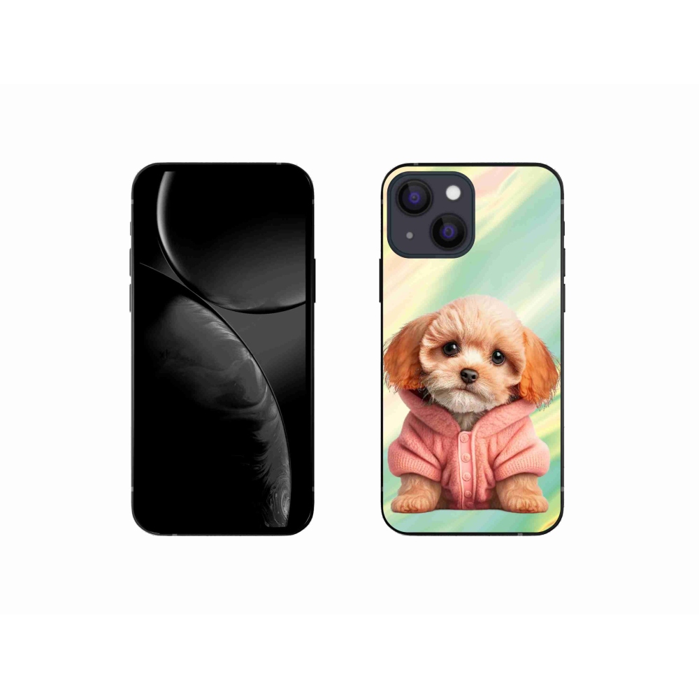 Gélový kryt mmCase na iPhone 13 mini - šteňa vo svetri