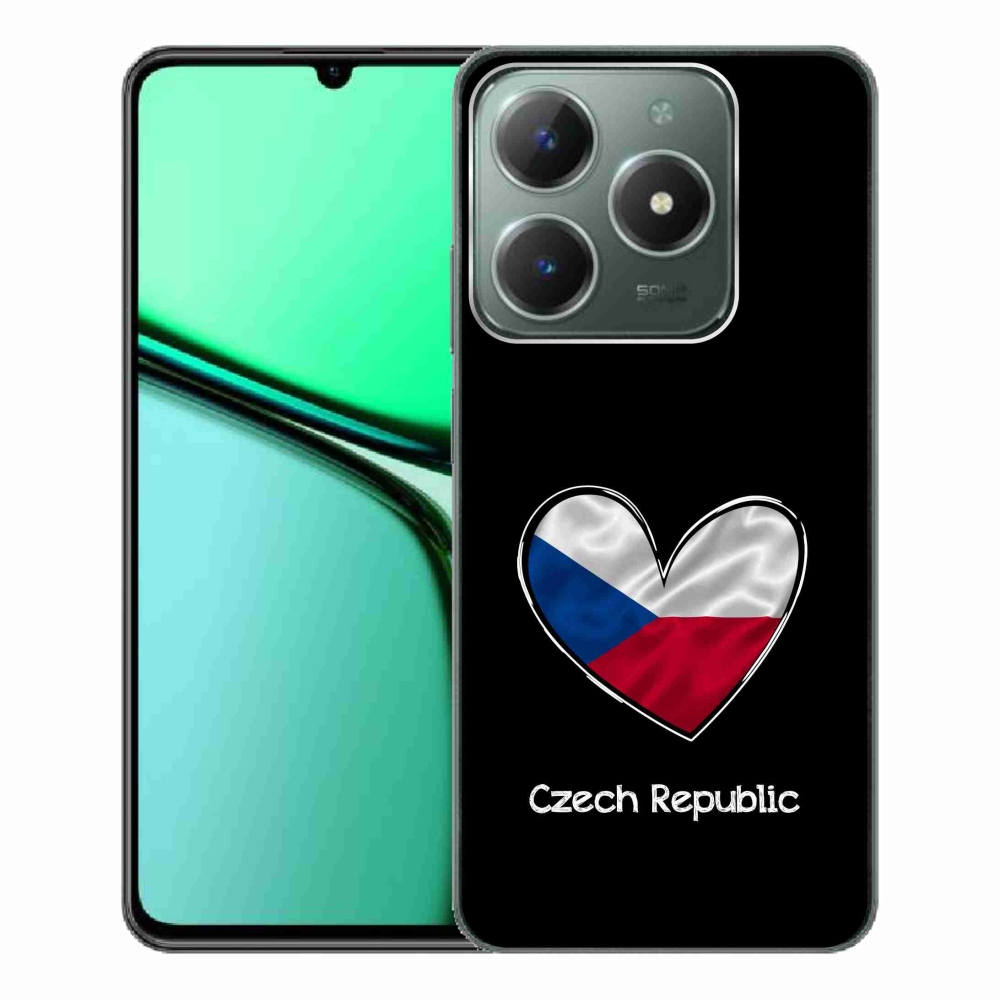 Gélový kryt mmCase na Realme C61 - vlajka srdca čierne pozadie