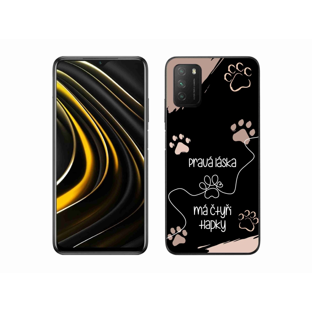 Gélový kryt mmCase na Xiaomi Poco M3 - psí motív 1 čierne pozadie