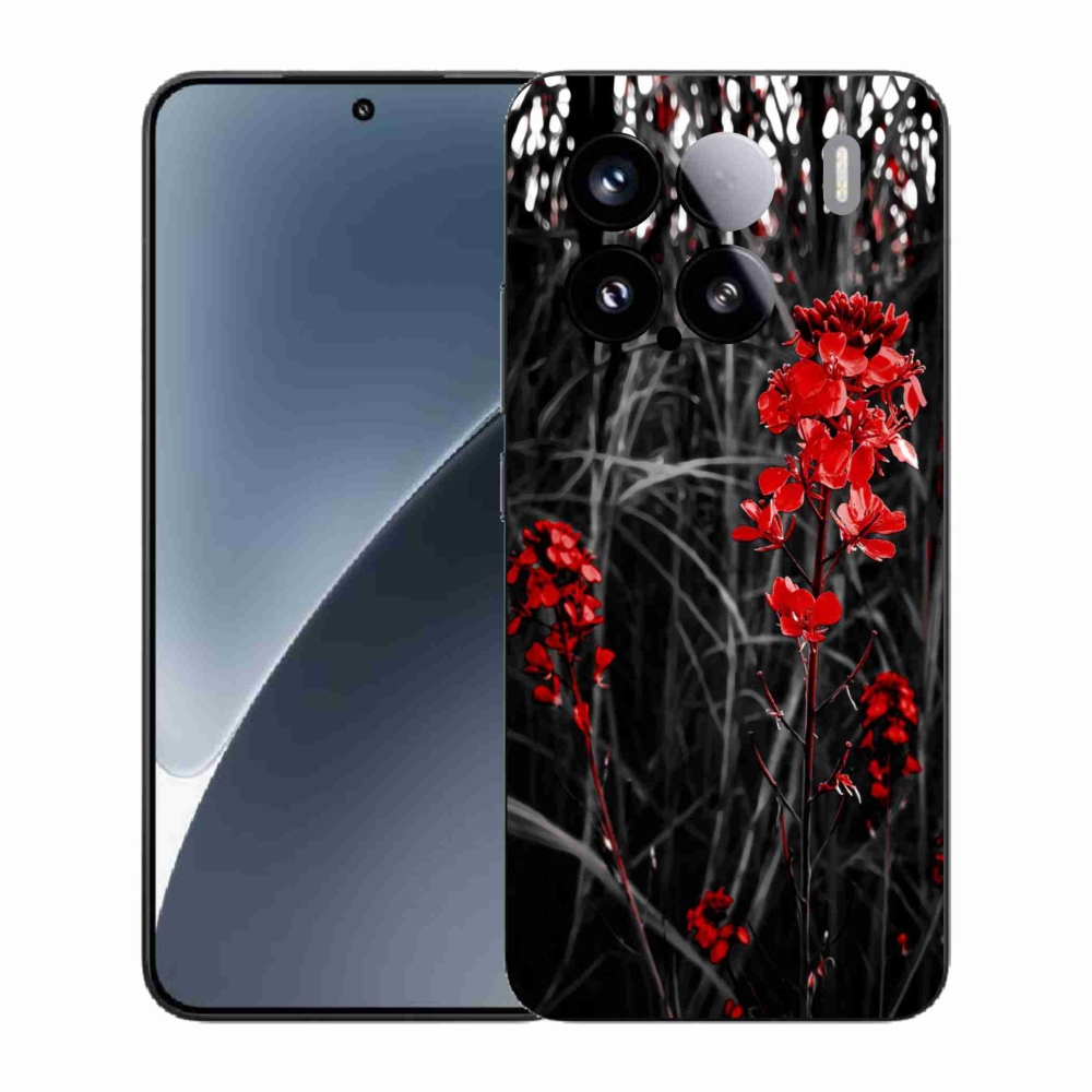 Gélový kryt mmCase na Xiaomi 15 - červená rastlina