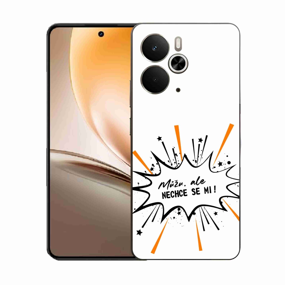 Gélový kryt mmCase na Realme 14 5G - vtipný text 11 biele pozadie