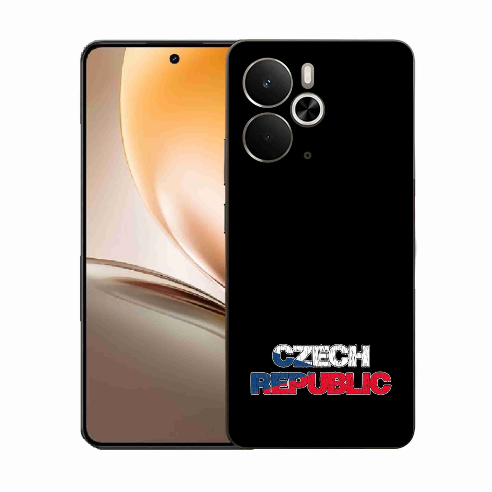 Gélový kryt mmCase na Realme 14 5G - Czech Republic čierne pozadie