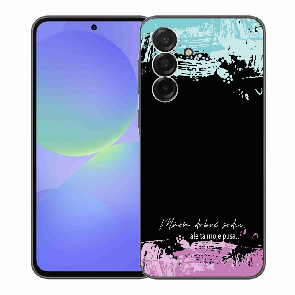 Gélový kryt mmCase na Samsung Galaxy A36 5G - vtipný text 3 čierne pozadie
