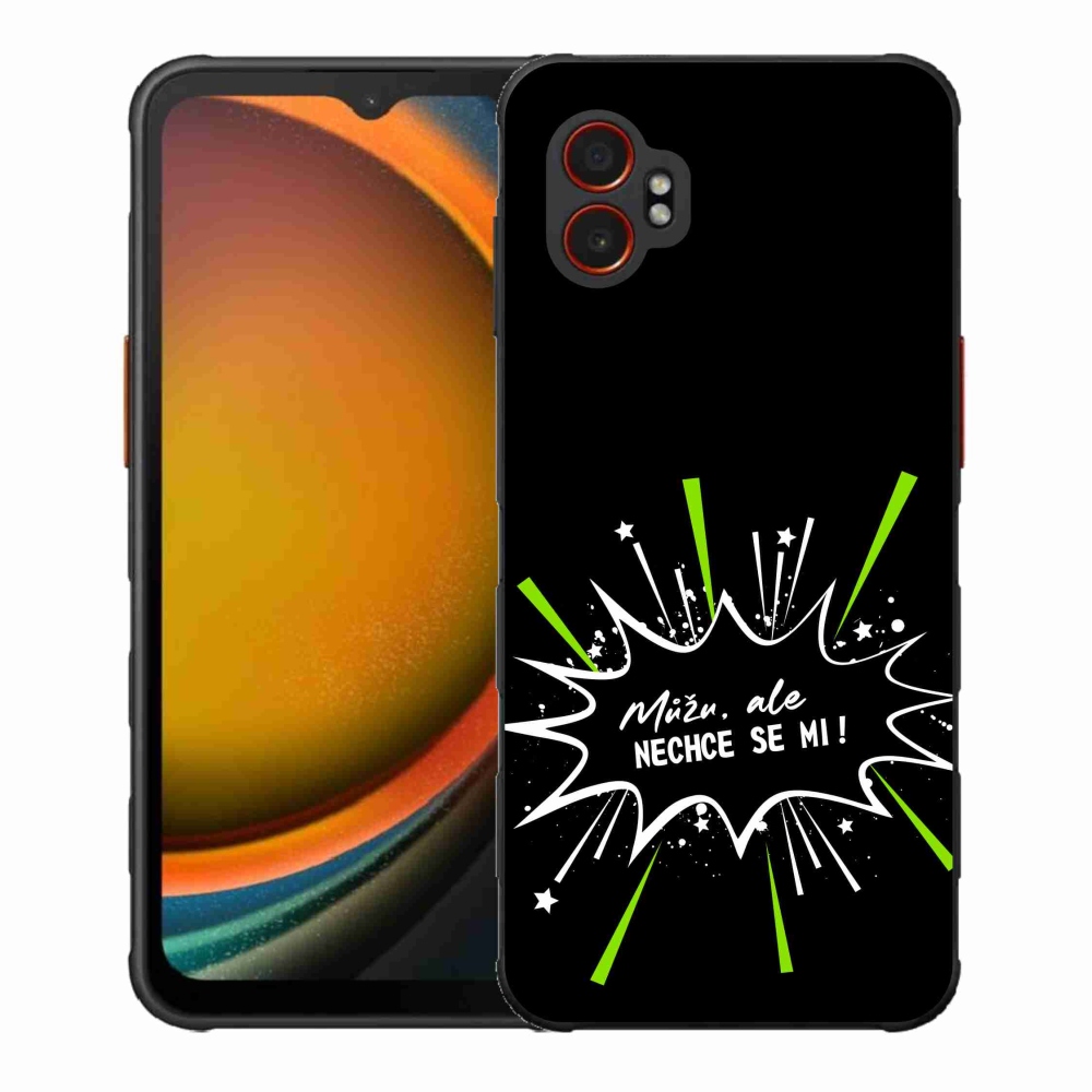Gélový kryt mmCase na Samsung Galaxy Xcover 7 Pro - vtipný text 11 čierne pozadie