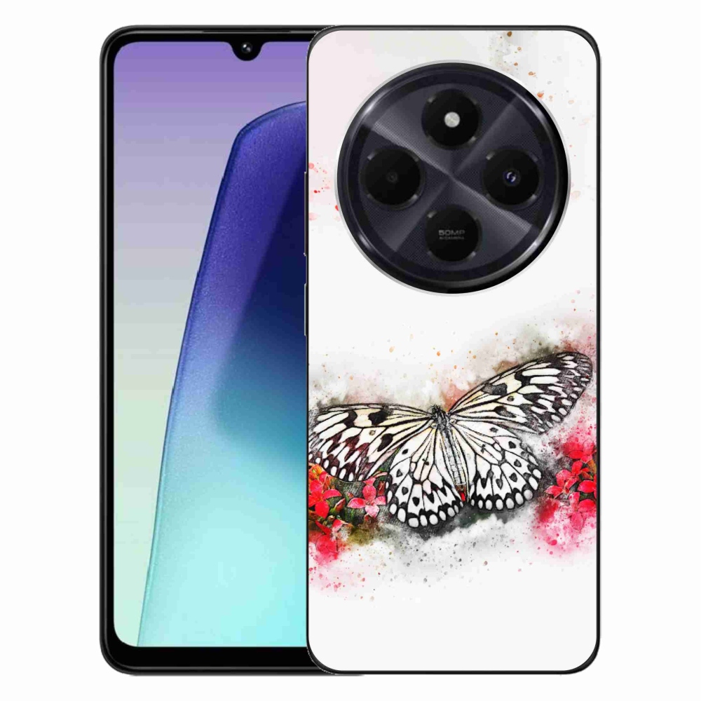 Gélový kryt mmCase na Xiaomi Redmi 14C/Poco C75 - čiernobiely motýľ