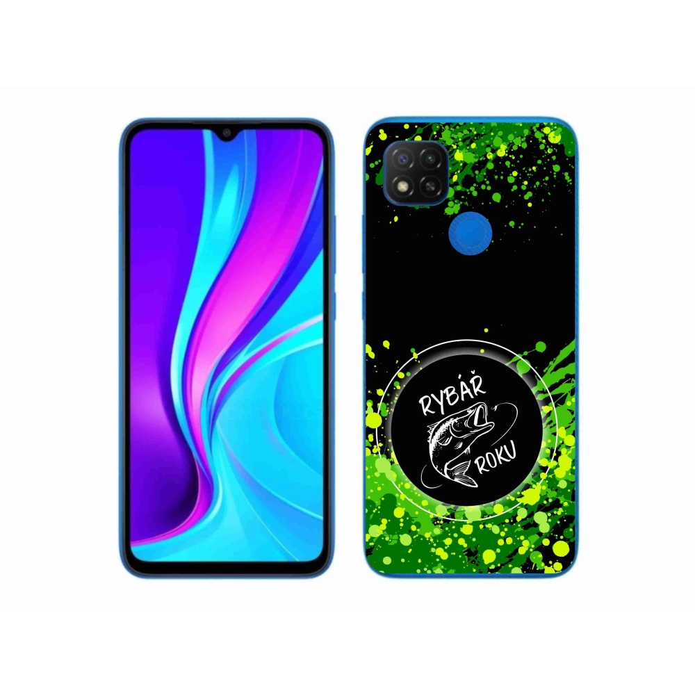 Gélový kryt mmCase na Xiaomi Redmi 9C - rybár roku čierne pozadie