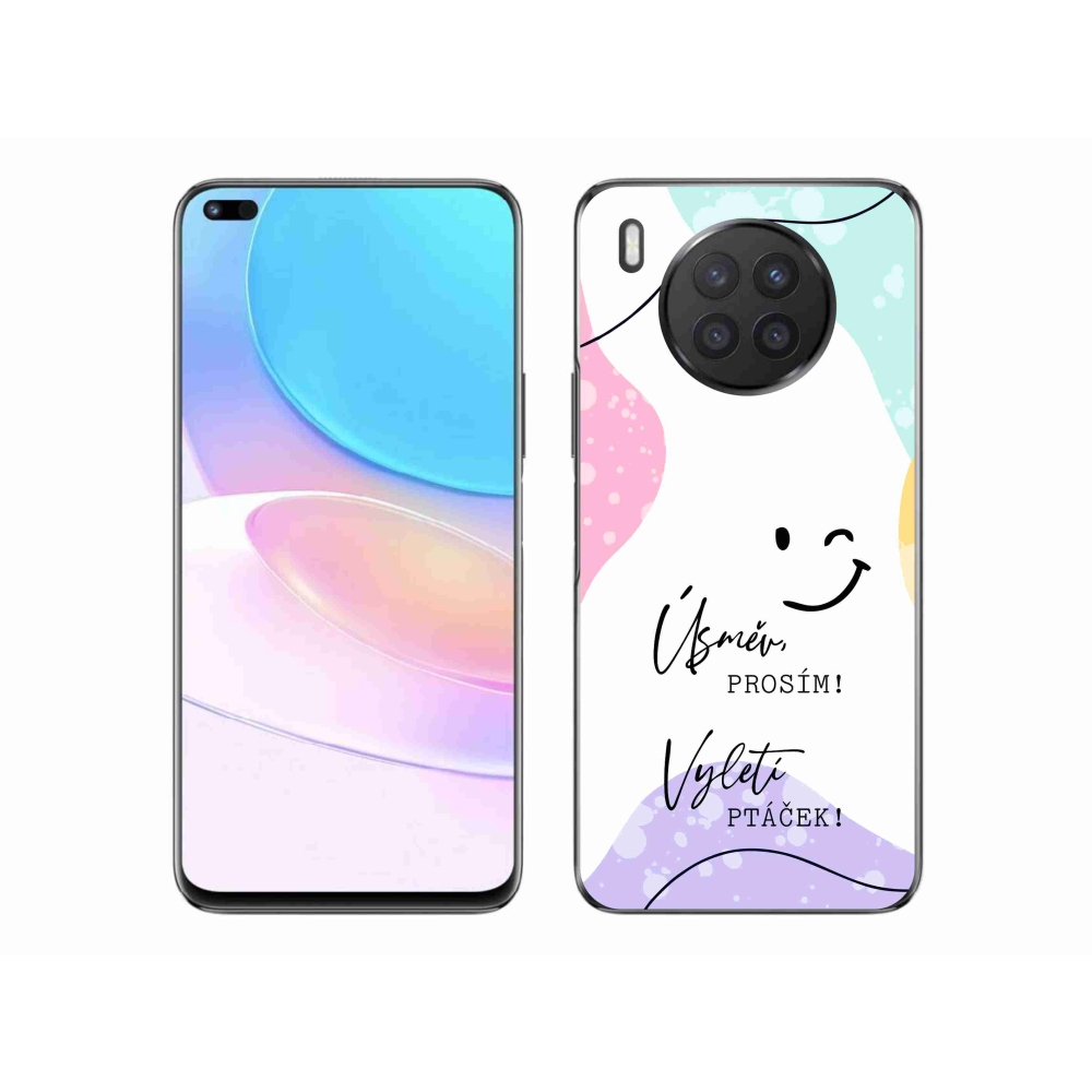 Gélový kryt mmCase na Huawei Nova 8i - vtipný text 4 biele pozadie