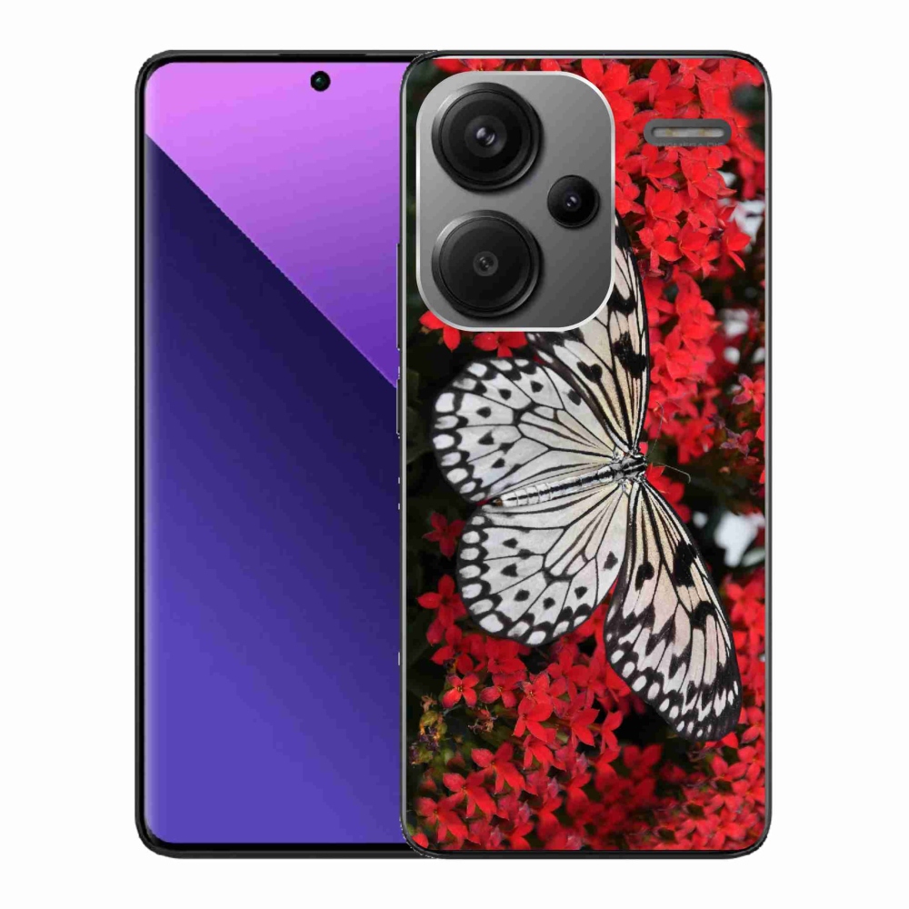 Gélový kryt mmCase na Xiaomi Redmi Note 13 Pro+ 5G - čiernobiely motýľ 1