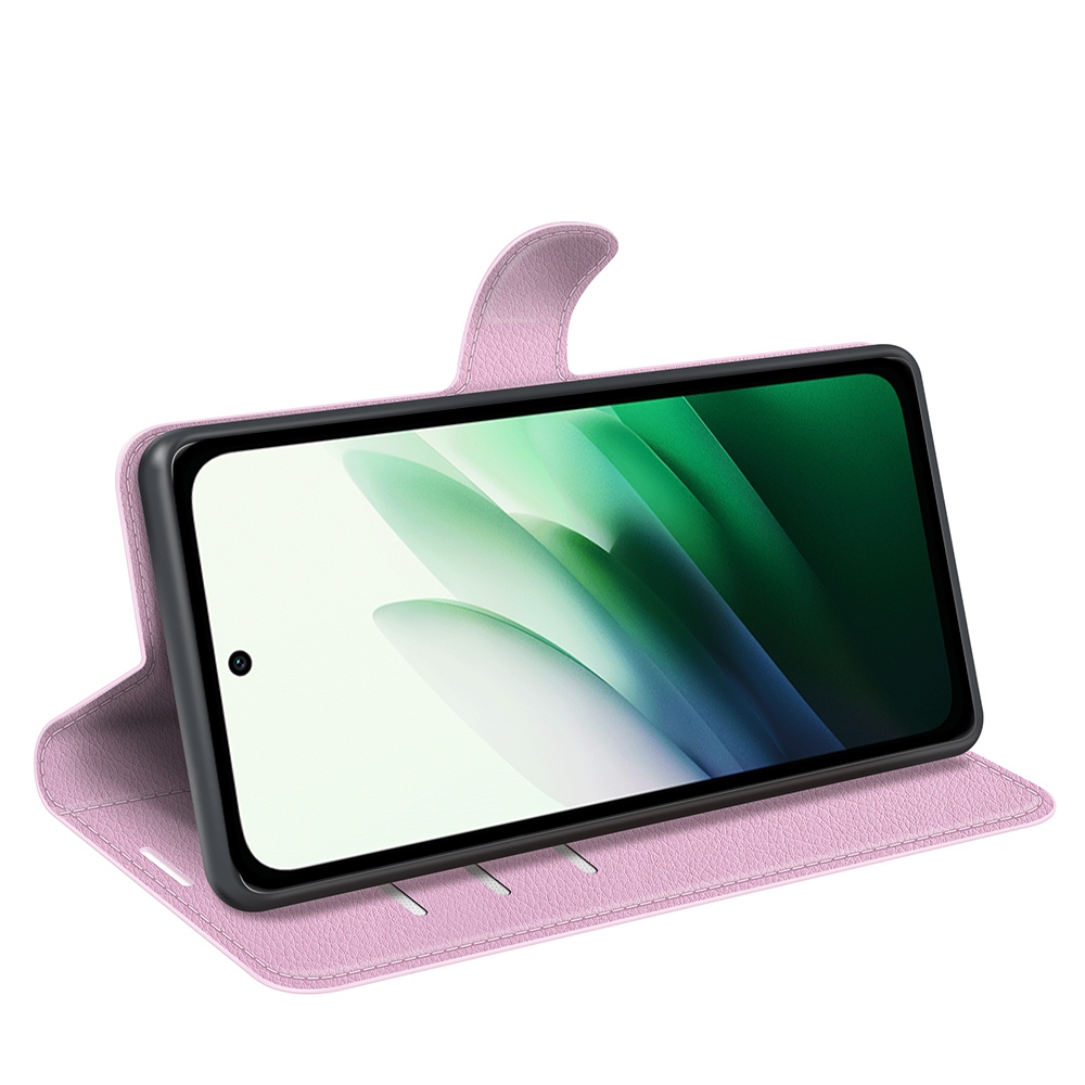 Litchi knižkové púzdro na Xiaomi Redmi 15 4G/5G (171mm) - ružové