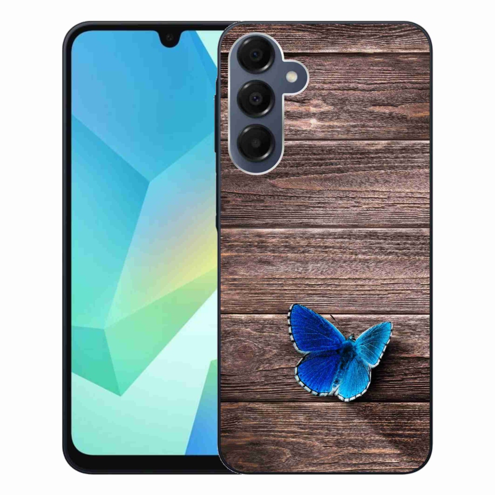 Gélový kryt mmCase na Samsung Galaxy A16 4G/5G - modrý motýľ 1