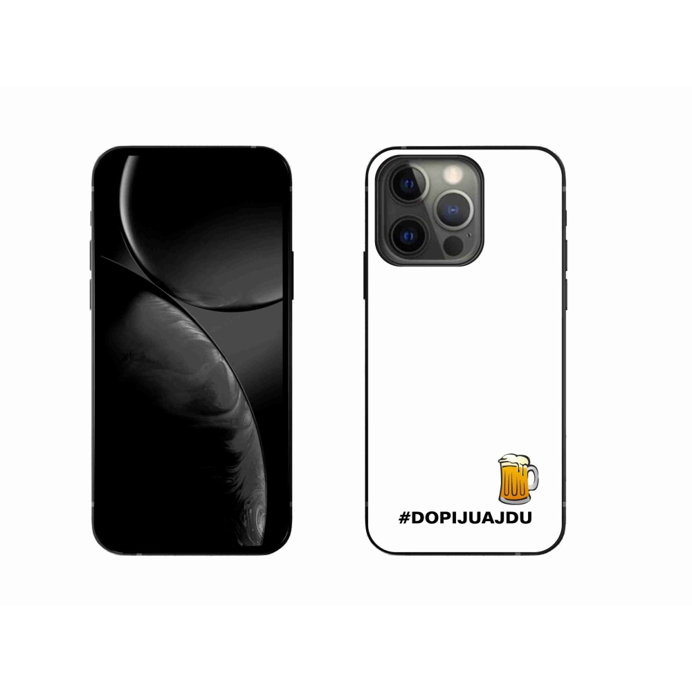 Gélový kryt mmCase na iPhone 13 Pro 6.1 - pivný motív 1 biele pozadie