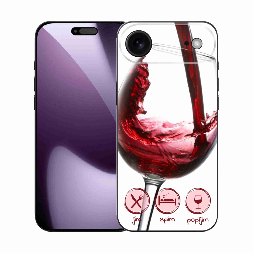 Gélový kryt mmCase na iPhone 17 Air - pohár vína červené