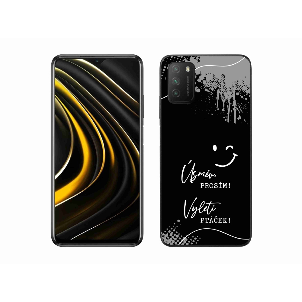 Gélový kryt mmCase na Xiaomi Poco M3 - vtipný text 4 čierne pozadie