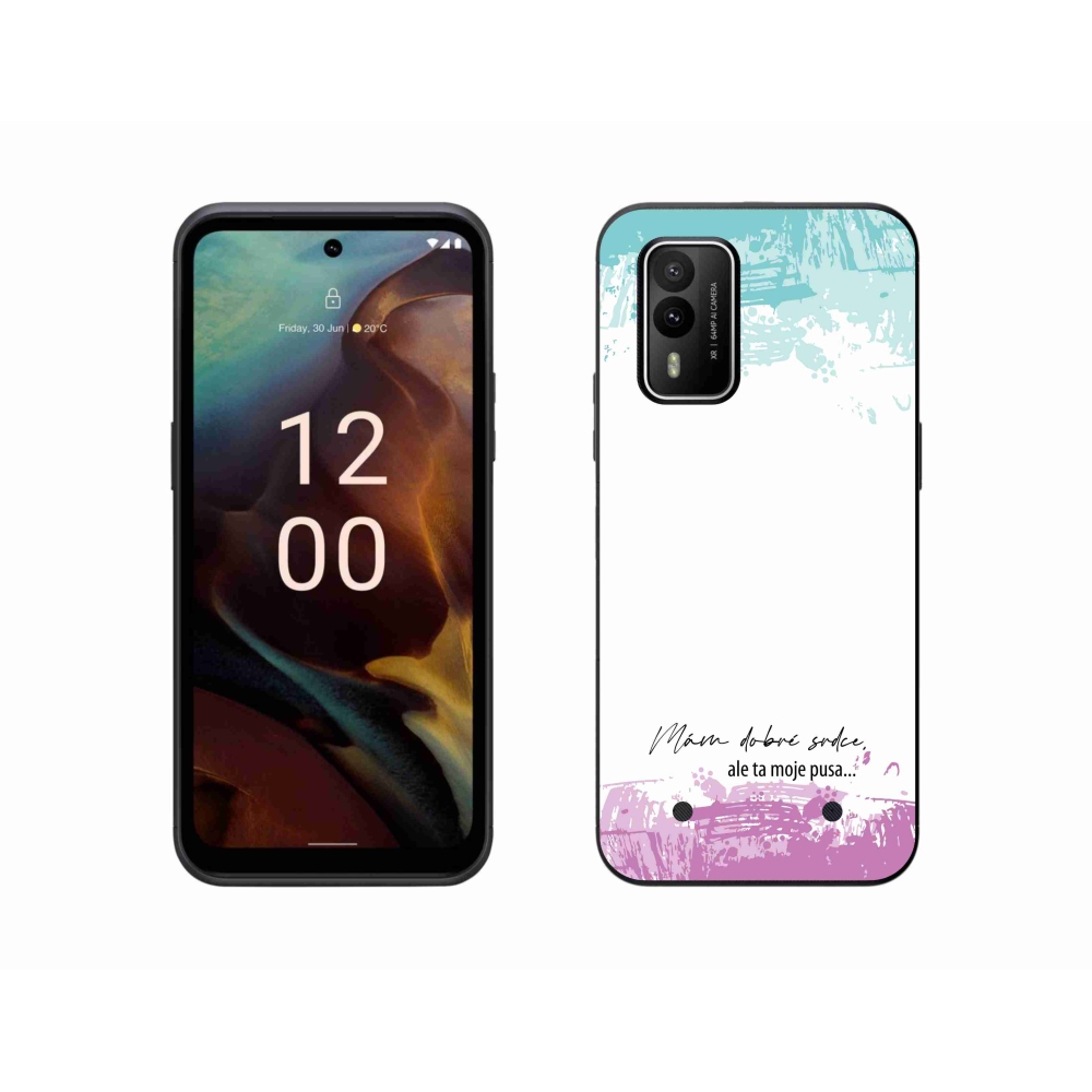 Gélový kryt mmCase na Nokia XR21 - vtipný text 3 biele pozadie