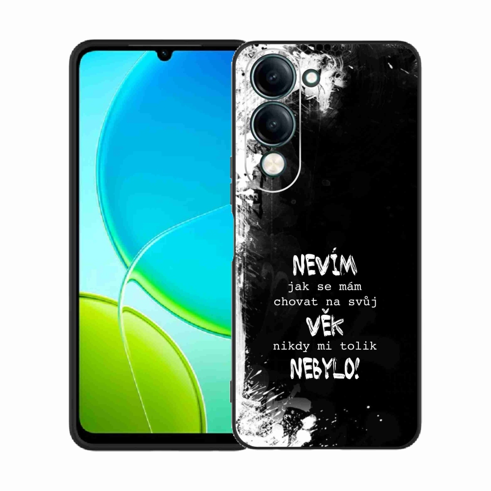 Gélový kryt mmCase na Vivo Y29s 5G - vtipný text 14 čierne pozadie