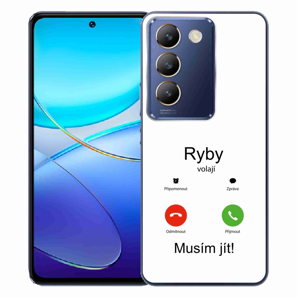 Gélový kryt mmCase na Vivo V40 SE 4G/5G - ryby volajú biele pozadie