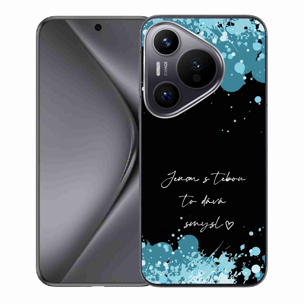 Gélový kryt mmCase na Huawei Pura 70 - zamilovaný text čierne pozadie