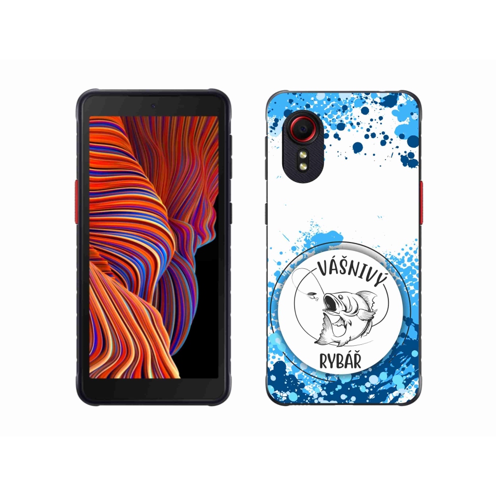 Gélový kryt mmCase na Samsung Galaxy Xcover 5 - vášnivý rybár biele pozadie