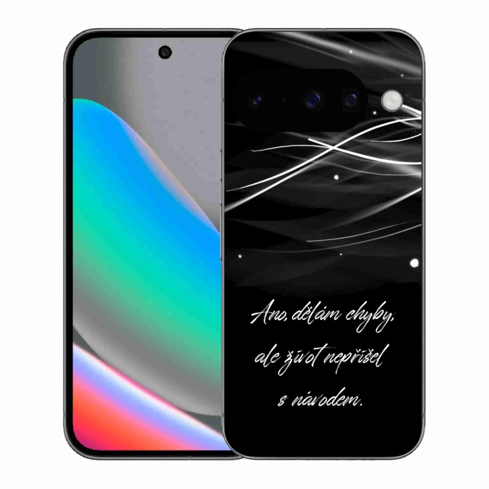 Gélový kryt mmCase na Google Pixel 10 - citát čierne pozadie