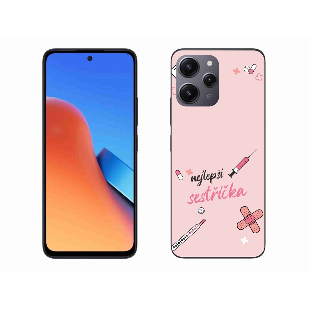 Gélový kryt mmCase na Xiaomi Redmi 12 - najlepšia sestrička ružové pozadie