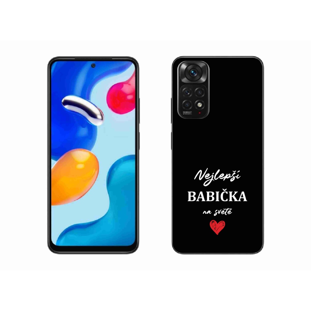 Gélový kryt mmCase na Xiaomi Redmi Note 11 4G - najlepšia babička 1 čierne pozadie