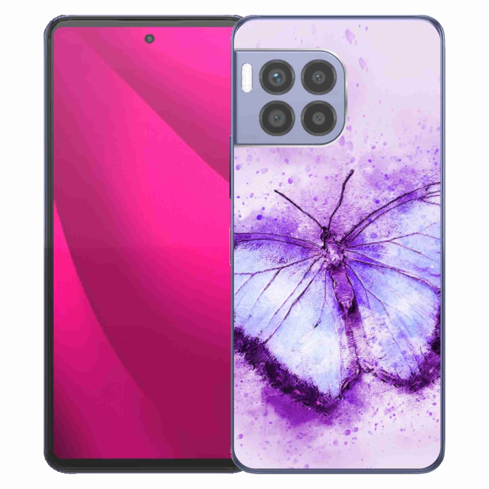 Gélový kryt mmCase na T-Mobile T Phone 2 Pro - fialový motýľ