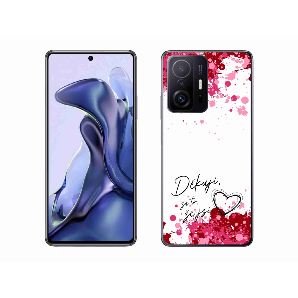 Gélový kryt mmCase na Xiaomi 11T - zamilovaný text 2 biele pozadie
