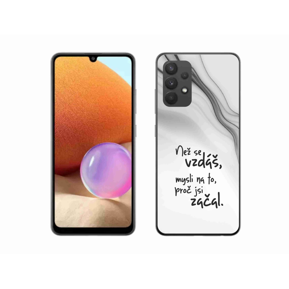 Gélový kryt mmCase na Samsung Galaxy A32 4G - citát 2 biele pozadie