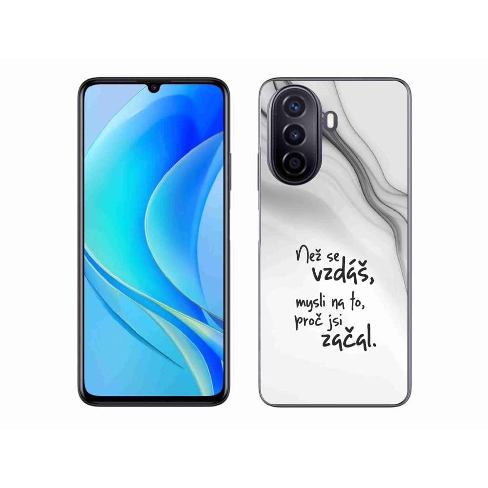 Gélový kryt mmCase na Huawei Nova Y70 - citát 2 biele pozadie