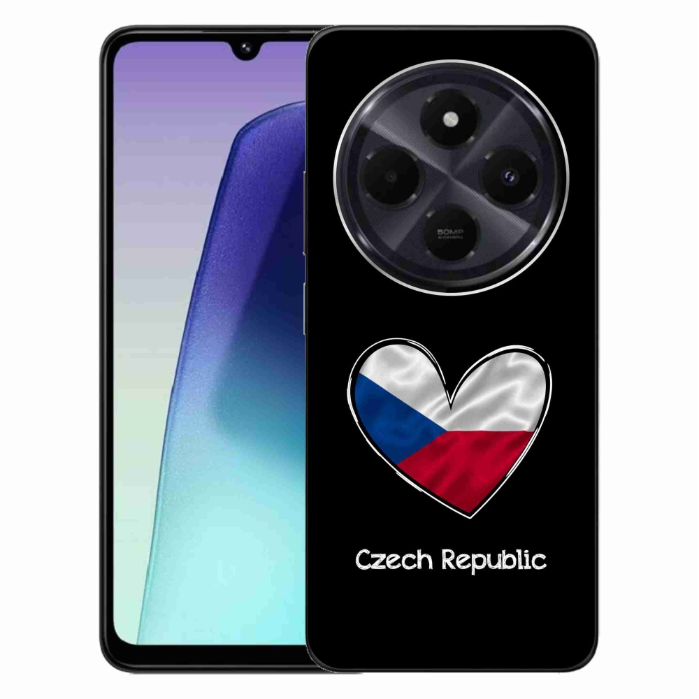 Gélový kryt mmCase na Xiaomi Redmi 14C/Poco C75 - vlajka srdca čierne pozadie