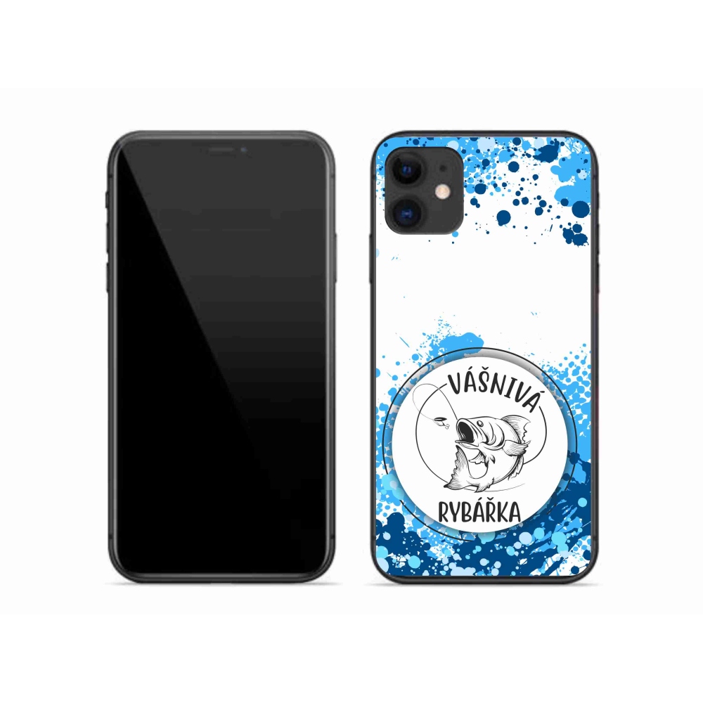 Gélový kryt mmCase na iPhone 11 - vášnivá rybárka biele pozadie