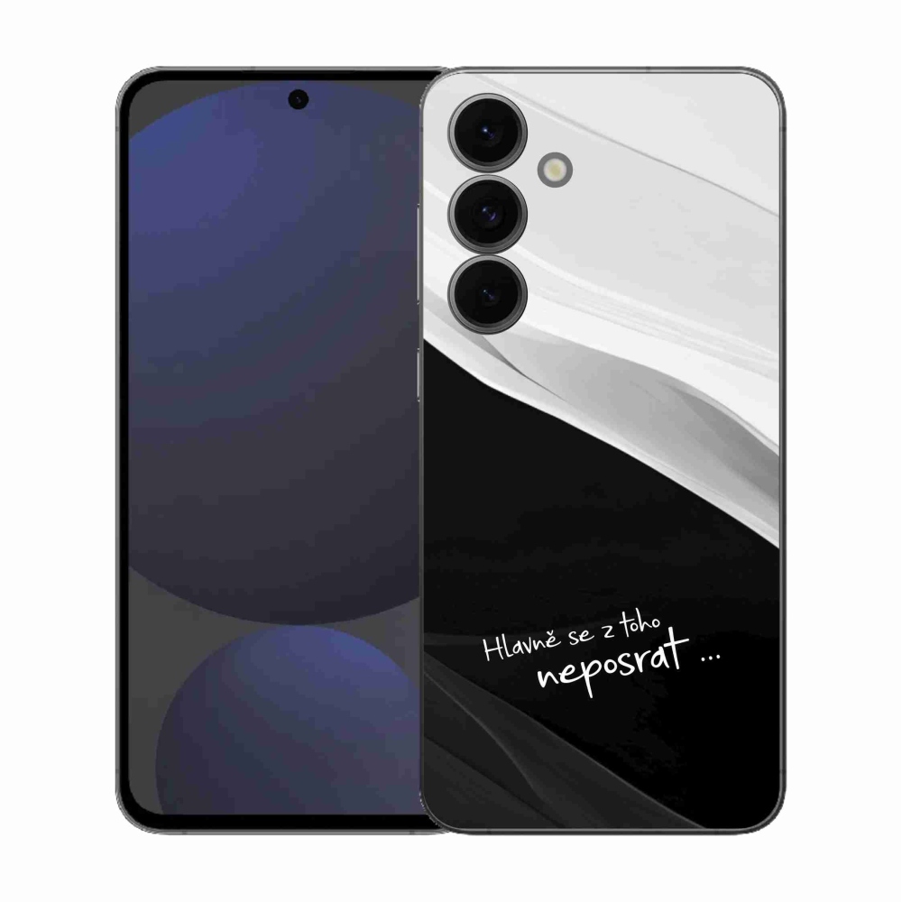 Gélový kryt mmCase na Samsung Galaxy S25 FE - vtipný text 13 čiernobiele pozadie