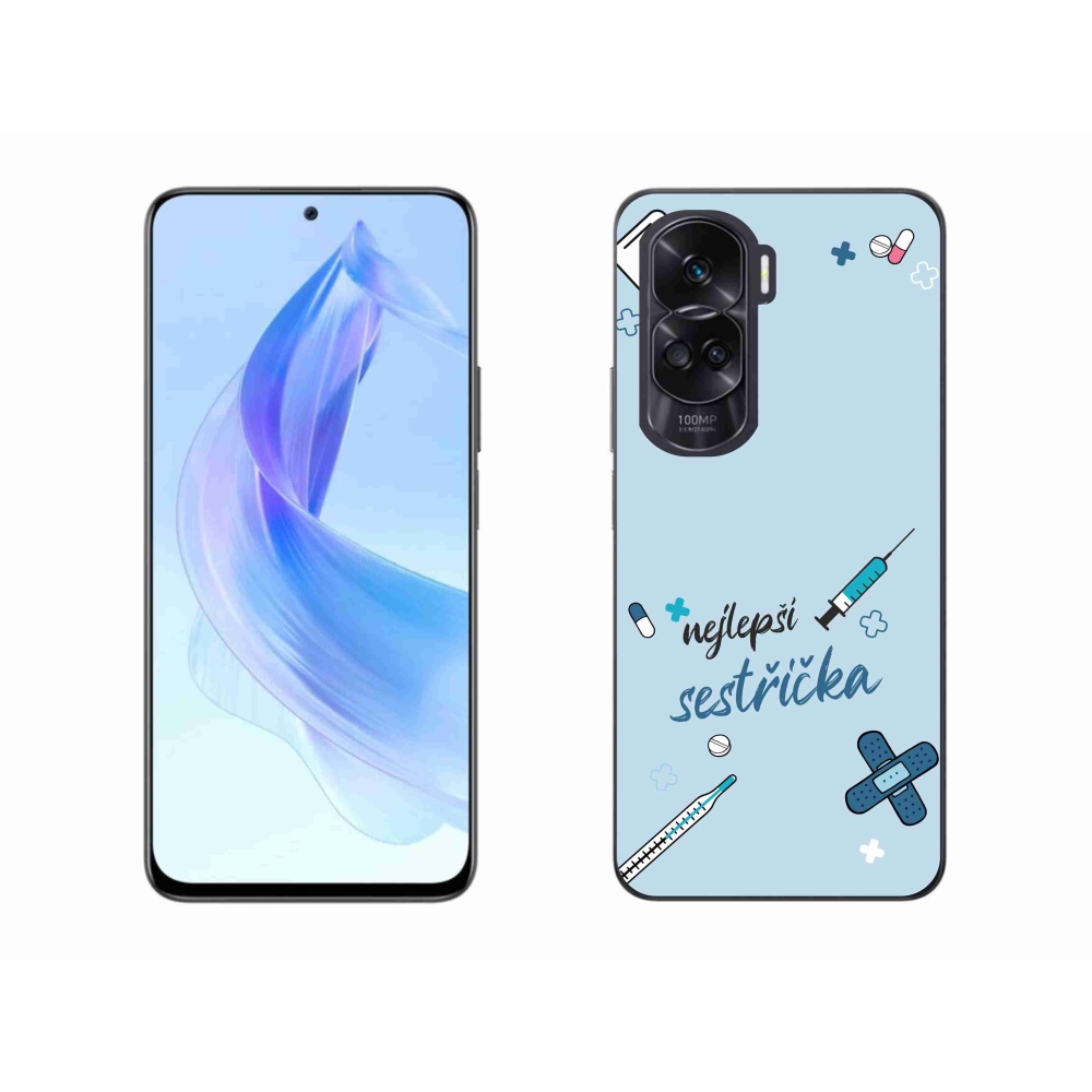 Gélový kryt mmCase na Honor 90 Lite - najlepšia sestrička modré pozadie