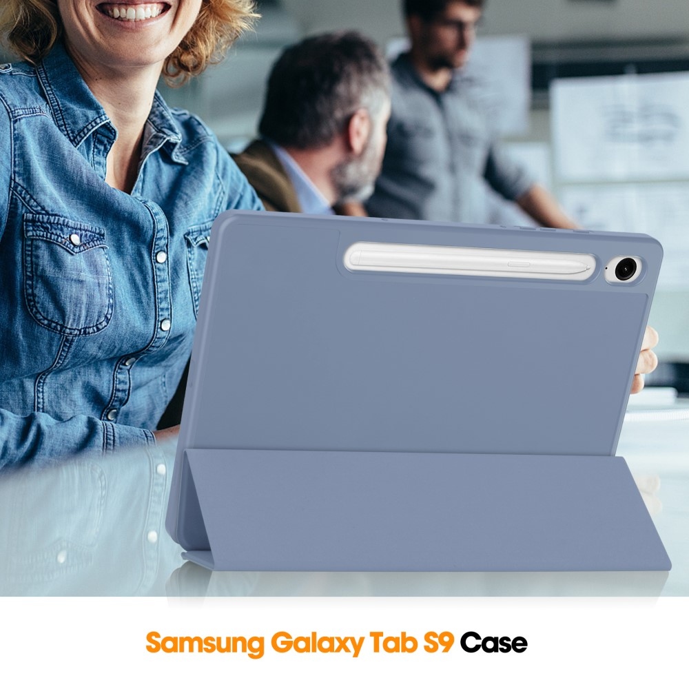 Case chytré zatváracie púzdro na Samsung Galaxy Tab S9 FE - fialové