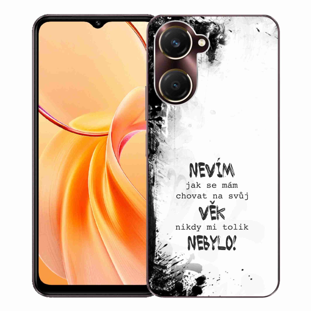 Gélový kryt mmCase na Vivo Y28s 5G - vtipný text 14 biele pozadie