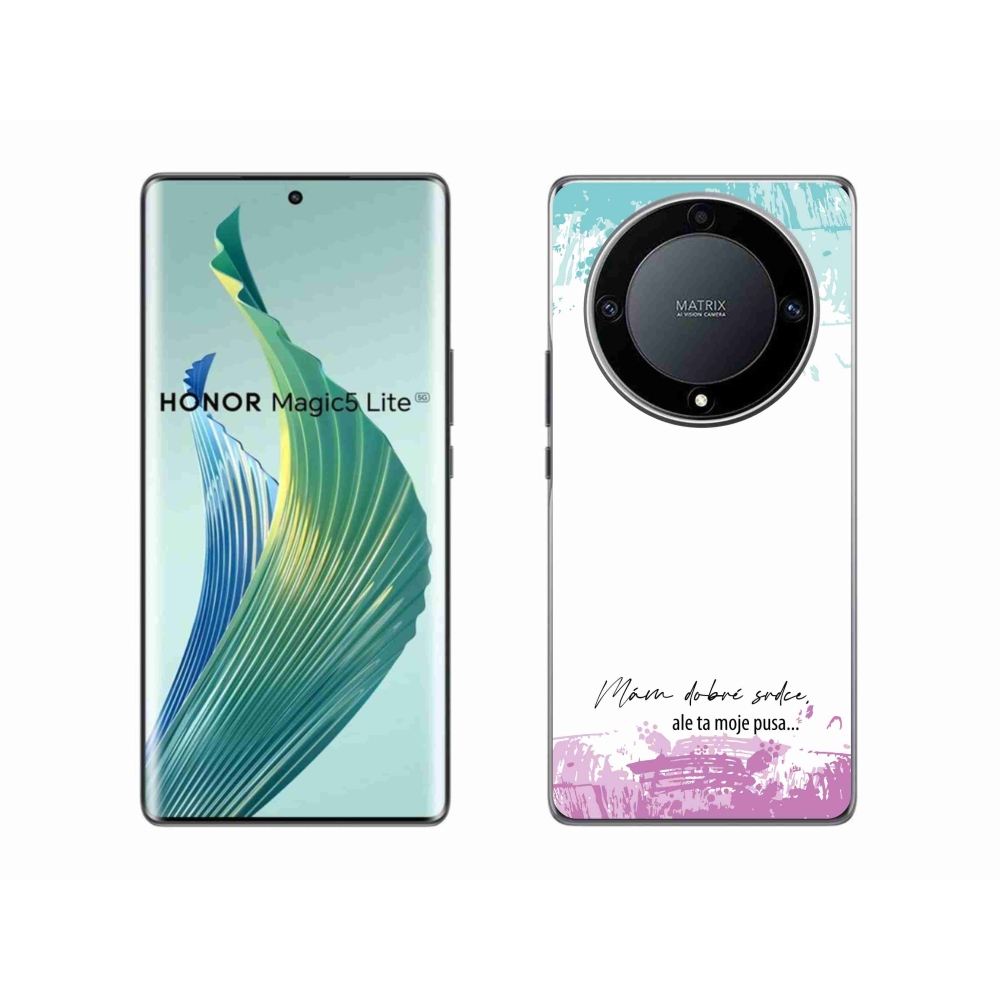Gélový kryt mmCase na Honor Magic 5 Lite 5G - vtipný text 3 biele pozadie