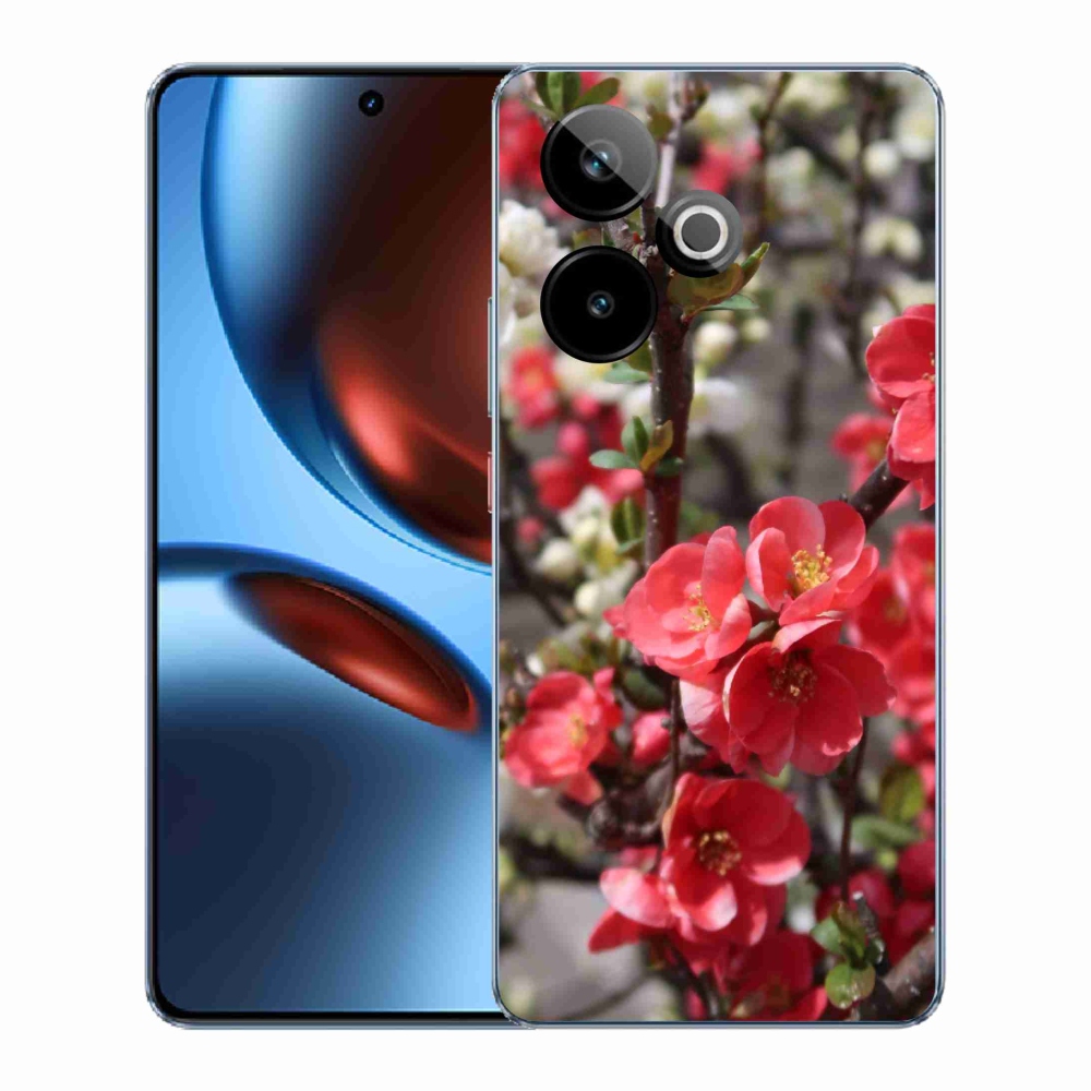 Gélový kryt mmCase na Realme GT 7 5G/GT 7T 5G - červené kvety