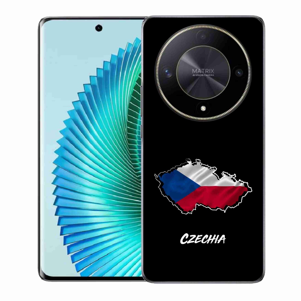 Gélový kryt mmCase na Honor Magic 6 Lite 5G - Czechia čierne pozadie
