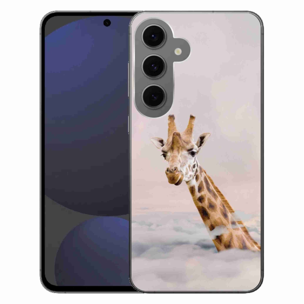 Gélový kryt mmCase na Samsung Galaxy S24 FE - žirafa v oblakoch