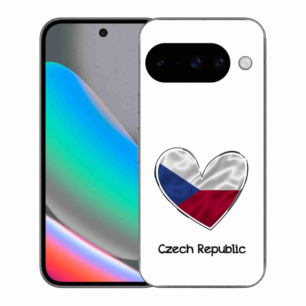 Gélový kryt mmCase na Google Pixel 10 - vlajka srdca biele pozadie