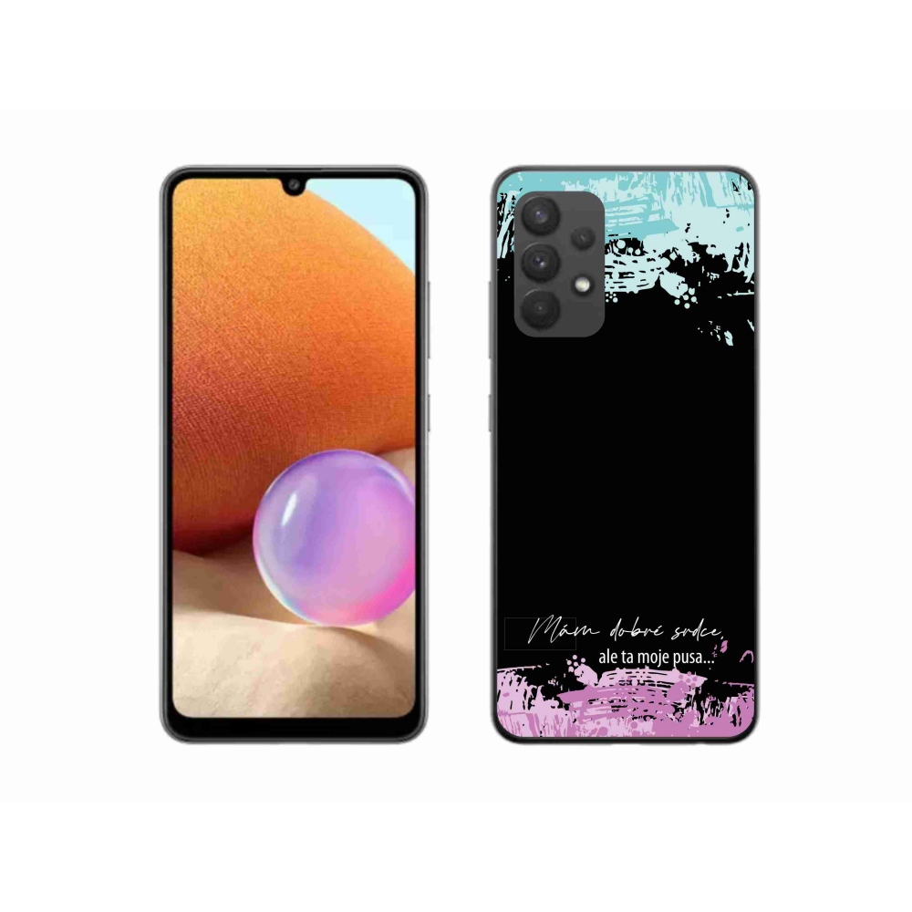 Gélový kryt mmCase na Samsung Galaxy A32 4G - vtipný text 3 čierne pozadie