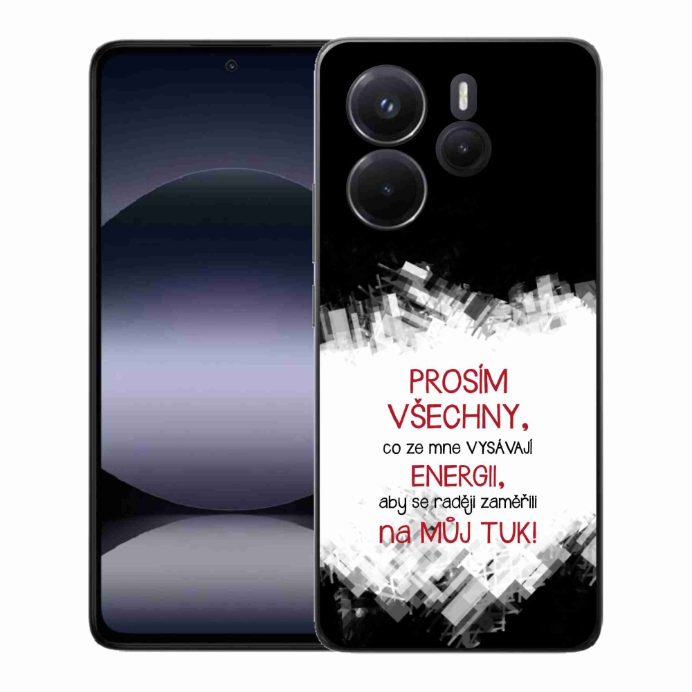 Gélový kryt mmCase na Xiaomi Redmi Note 14 - vtipný text 1 červený