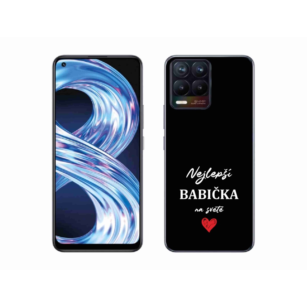 Gélový kryt mmCase na Realme 8 4G - najlepšia babička 1 čierne pozadie