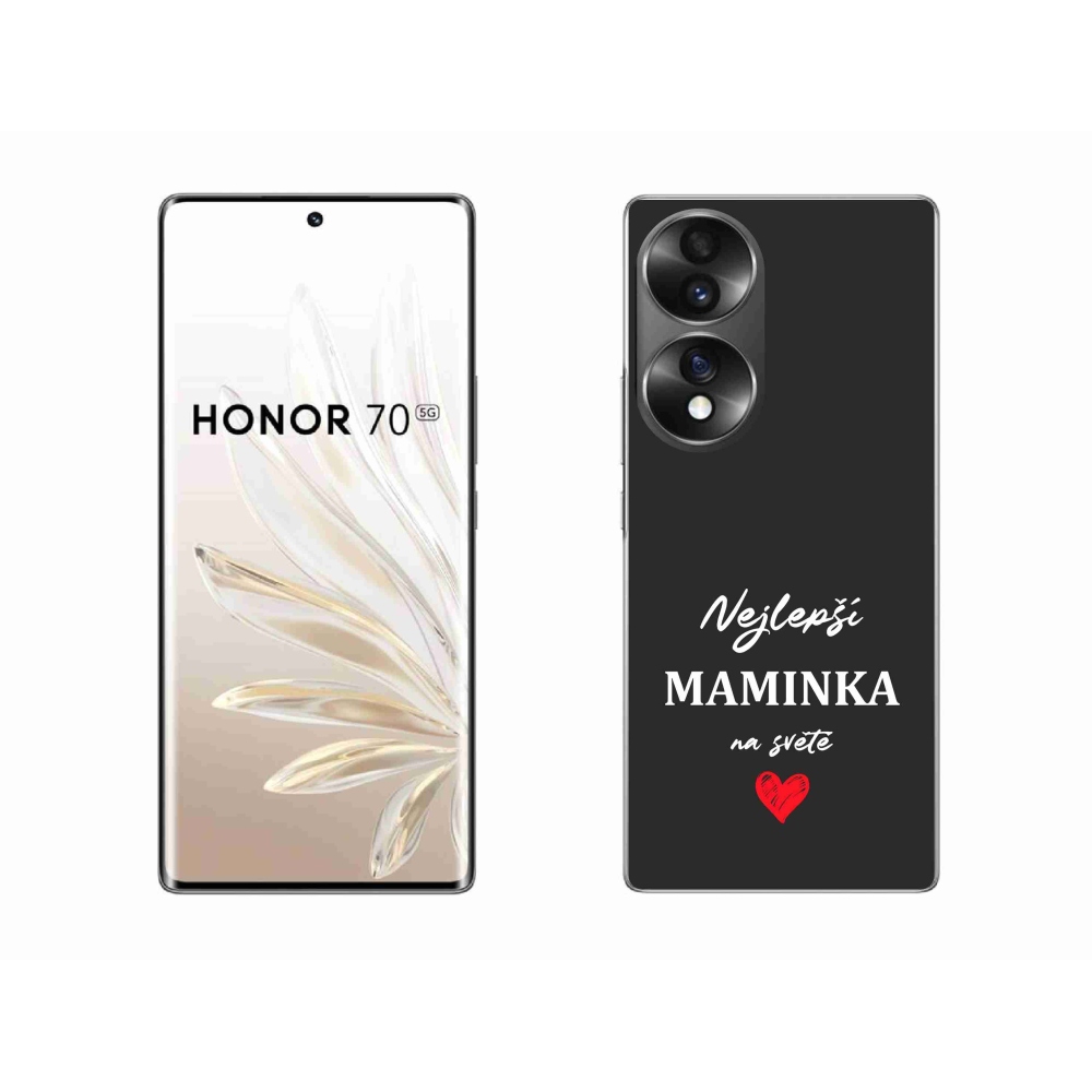 Gélový kryt mmCase na Honor 70 - najlepšia mamička 1 čierne pozadie