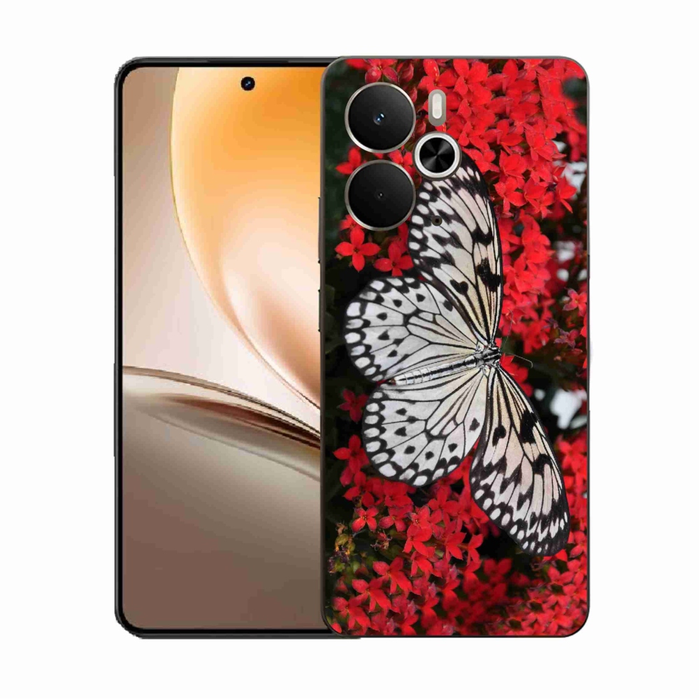 Gélový kryt mmCase na Realme 14 5G - čiernobiely motýľ 1