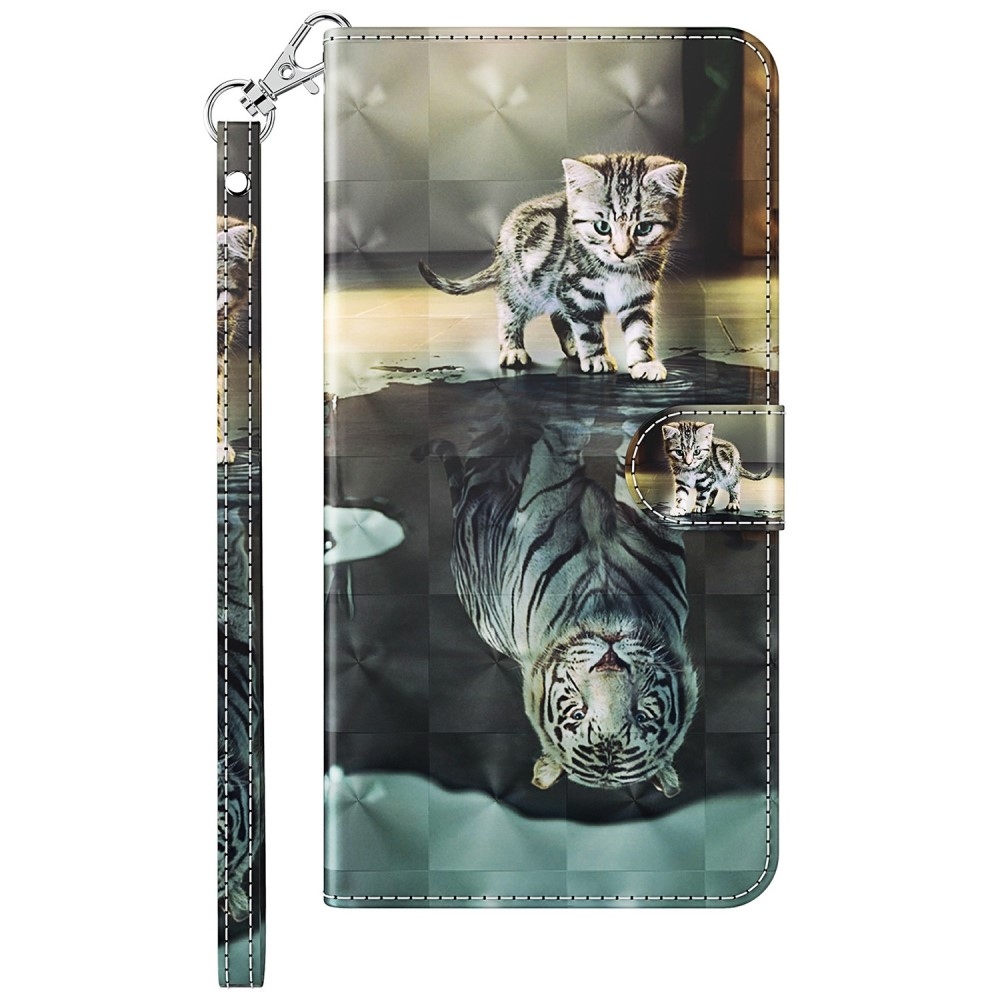 Print knižkové púzdro na Samsung Galaxy A35 5G - mačka a odraz tigra
