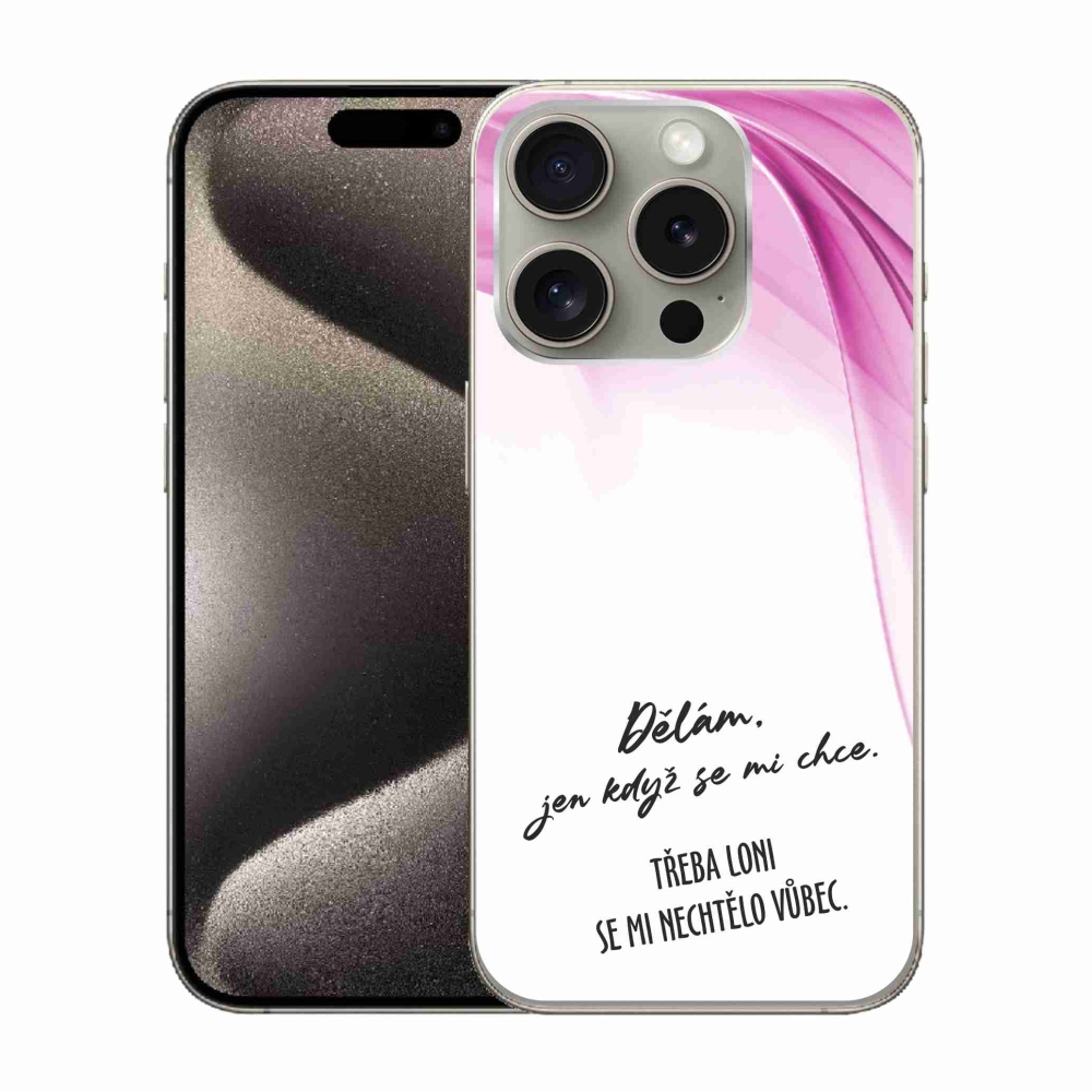 Gélový kryt mmCase na iPhone 15 Pro - vtipný text 12 biele pozadie