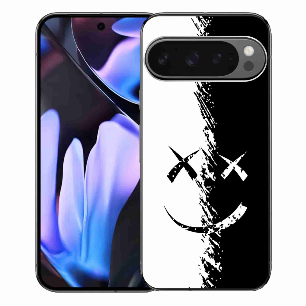 Gélový kryt mmCase na Google Pixel 9 Pro XL - čiernobiely smajlík