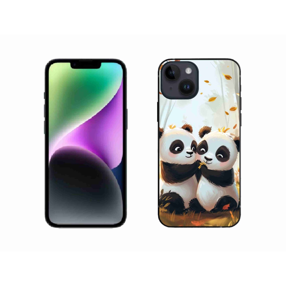 Gélový kryt mmCase na iPhone 14 - pandy