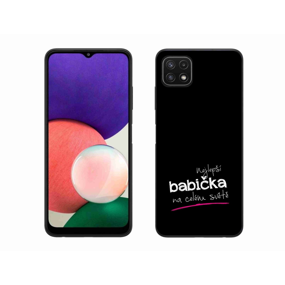 Gélový kryt mmCase na Samsung Galaxy A22 5G - najlepšia babička 4 čierne pozadie